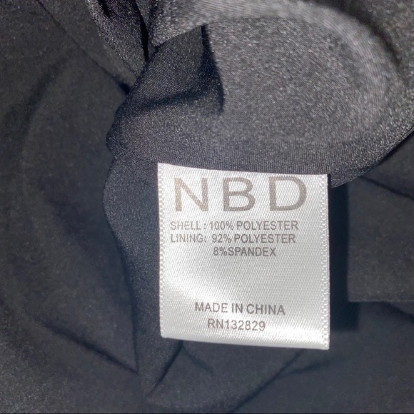 NBD Black Eyelash Lace Satin Cocktail Party Dress - Picture 6 of 9